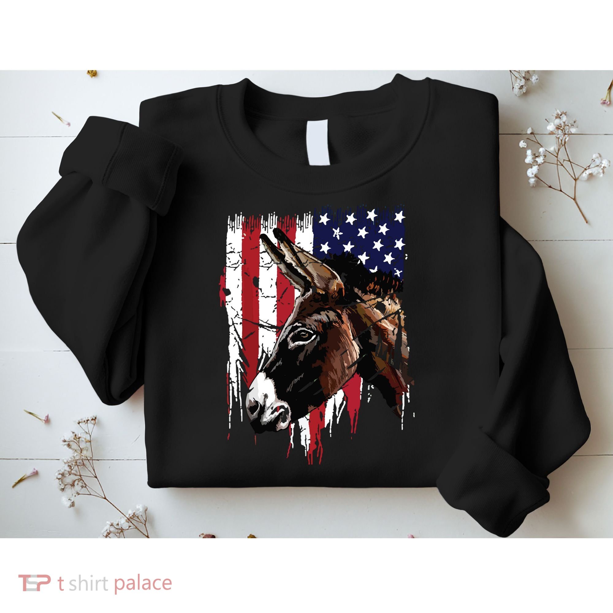 Donkey Farmer American Flag USA Donkey Sweatshirt