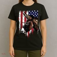 Donkey Farmer American Flag USA Donkey T-Shirt thumb 4