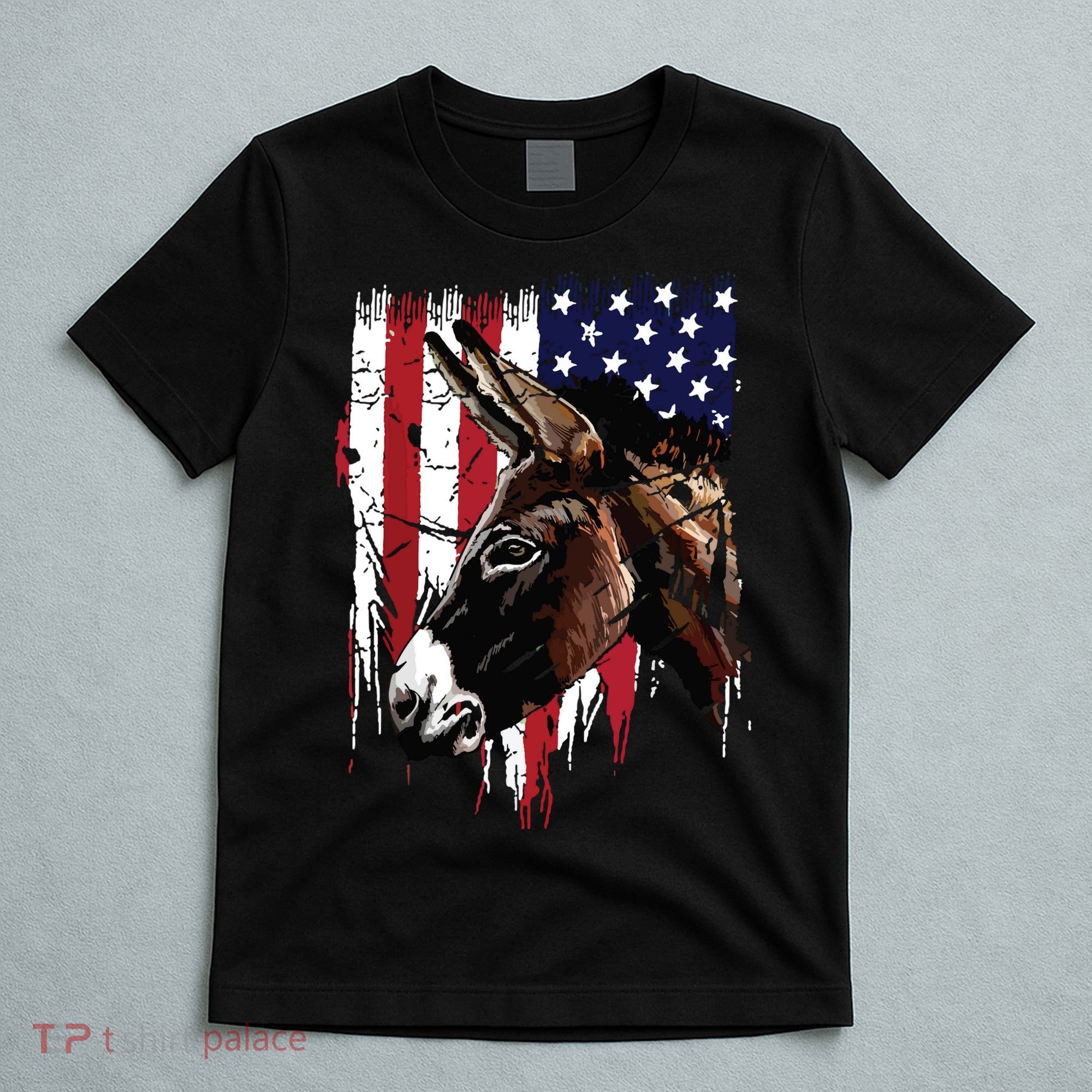 Donkey Farmer American Flag USA Donkey T-Shirt