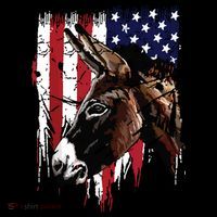 Donkey Farmer American Flag USA Donkey T-Shirt thumb 7