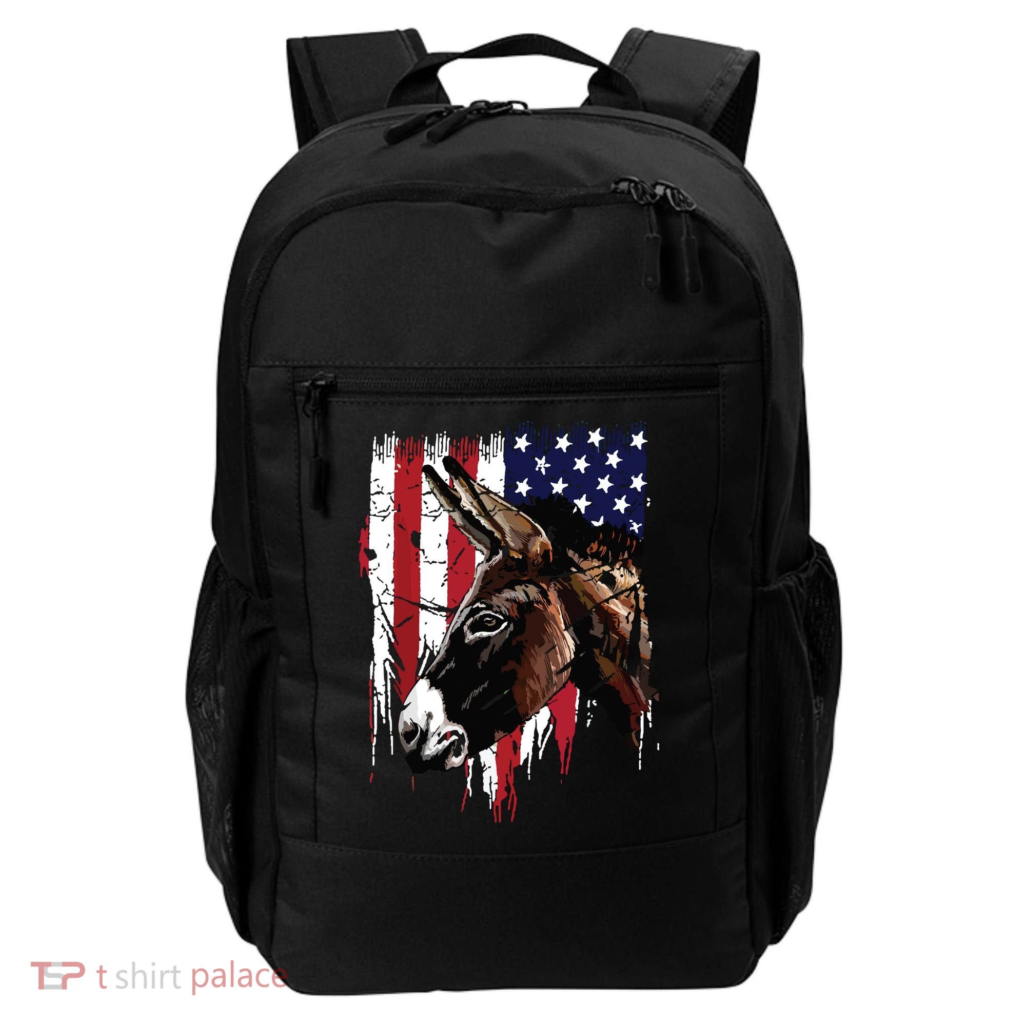 Donkey Farmer American Flag USA Donkey Backpack