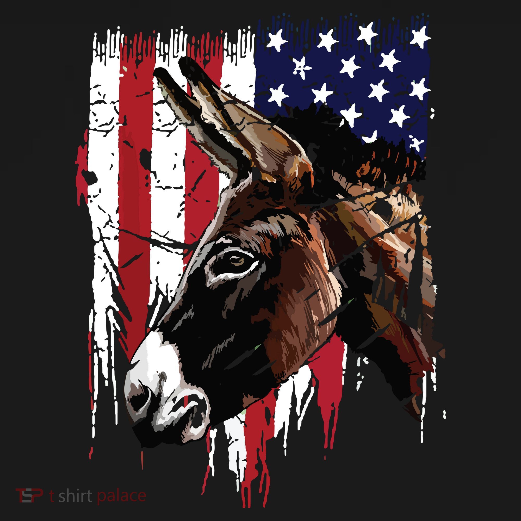 Donkey Farmer American Flag USA Donkey Women's Hoodie