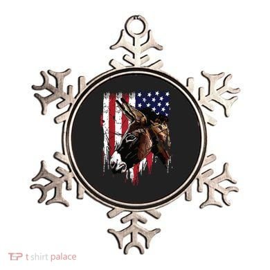 Donkey Farmer American Flag USA Donkey Ornament