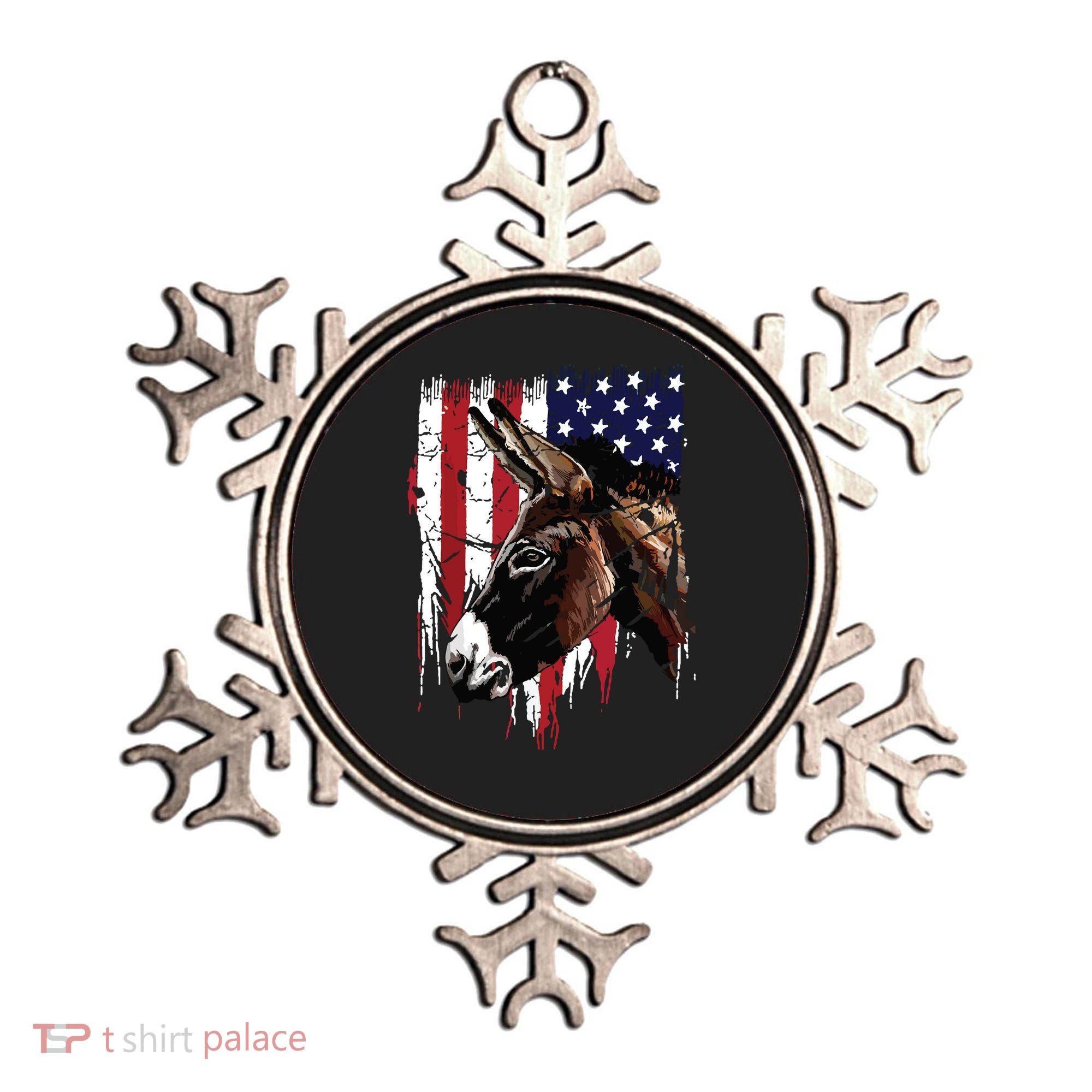 Donkey Farmer American Flag USA Donkey Ornament