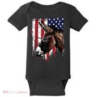 Donkey Farmer American Flag USA Donkey Baby Bodysuit thumb 0