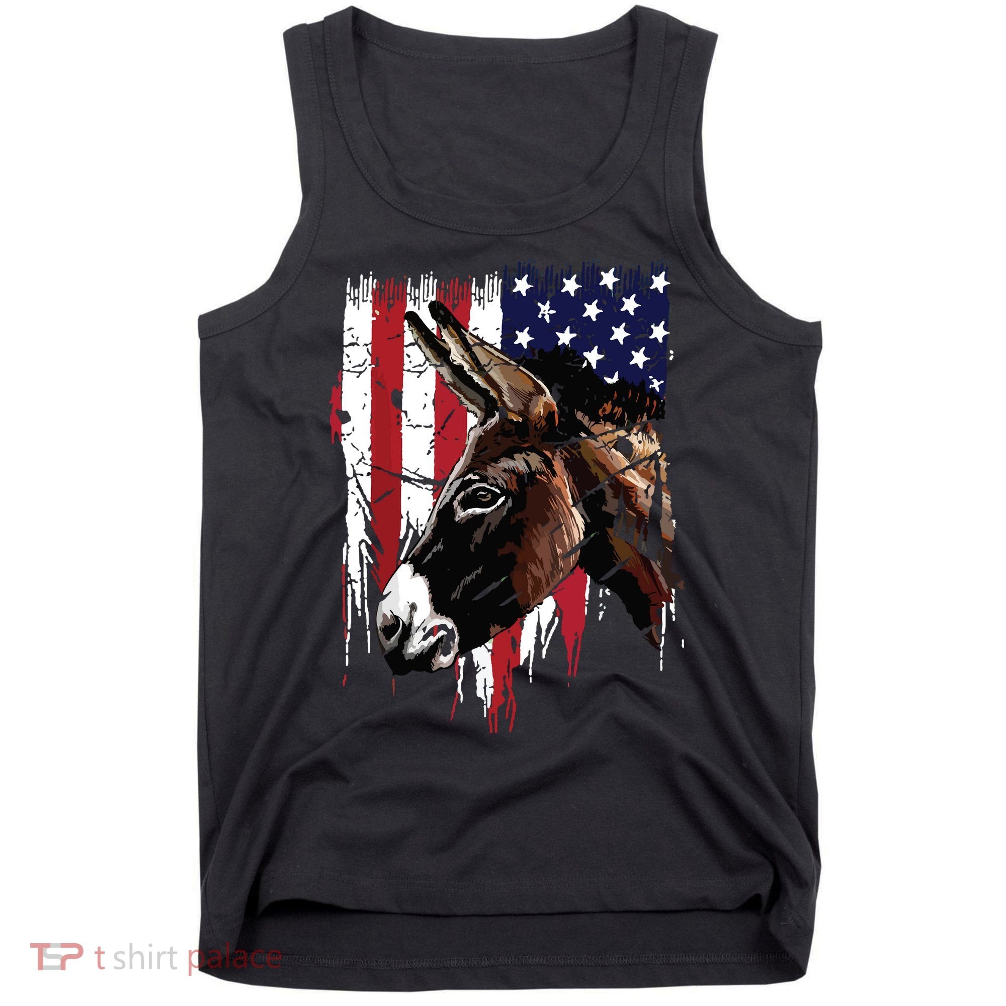 Donkey Farmer American Flag USA Donkey Tank Top