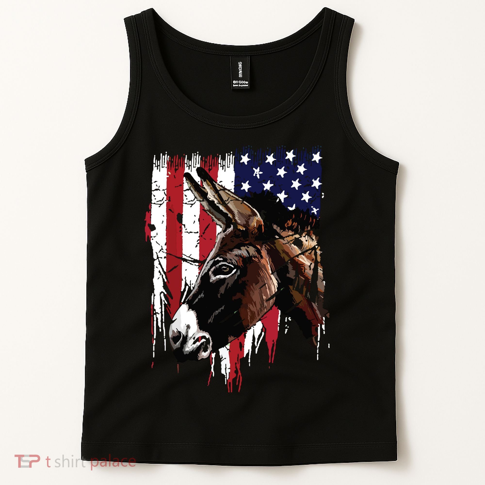 Donkey Farmer American Flag USA Donkey Tank Top