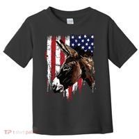 Donkey Farmer American Flag USA Donkey Toddler T-Shirt thumb 0
