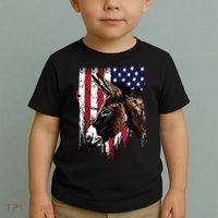 Donkey Farmer American Flag USA Donkey Toddler T-Shirt thumb 2