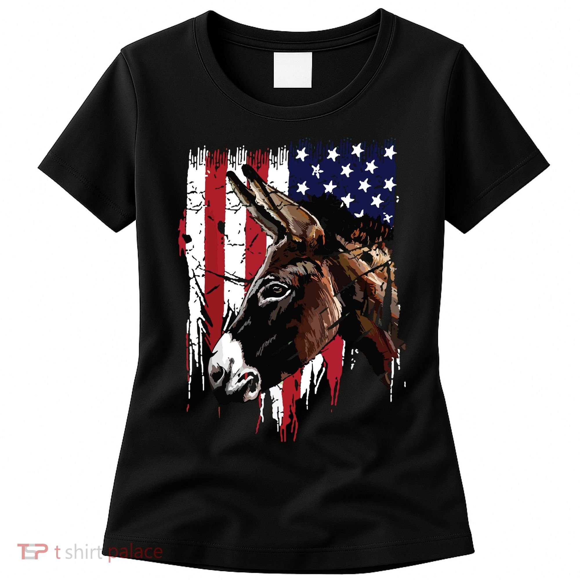 Donkey Farmer American Flag USA Donkey Women's T-Shirt