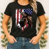 Donkey Farmer American Flag USA Donkey Women's T-Shirt thumb 2