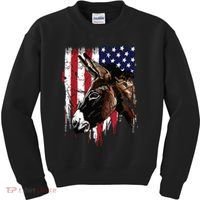 Donkey Farmer American Flag USA Donkey Kids Sweatshirt thumb 0