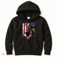 Donkey Farmer American Flag USA Donkey Kids Hoodie thumb 0