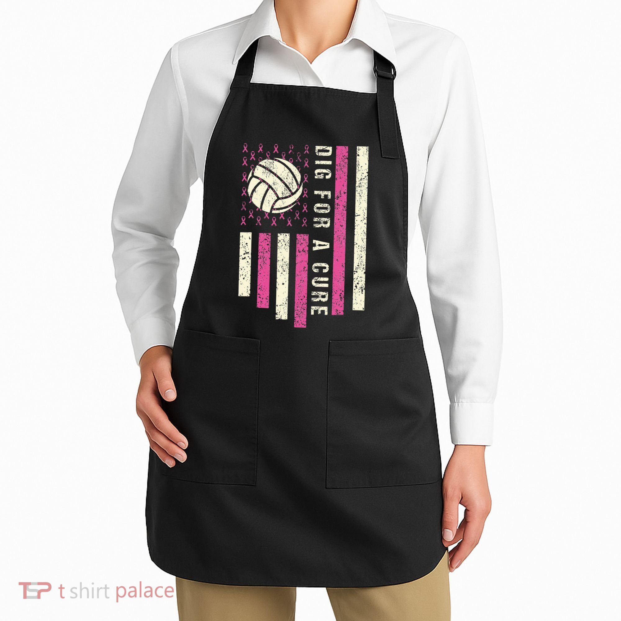 Dig For A Cure Breast Volleyball Apron