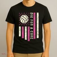 Dig For A Cure Breast Volleyball T-Shirt thumb 3