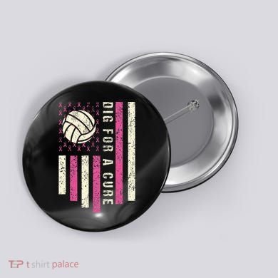 Dig For A Cure Breast Volleyball Button