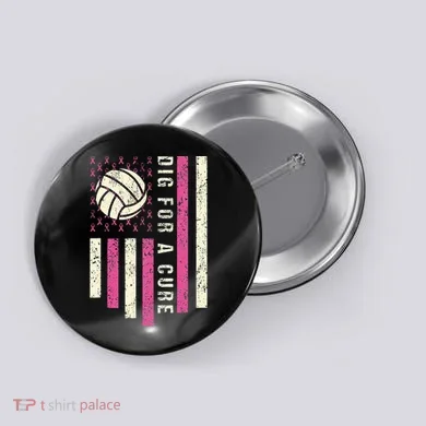 Dig For A Cure Breast Volleyball Button