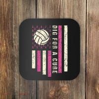 Dig For A Cure Breast Volleyball Coaster thumb 0