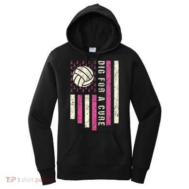 Dig For A Cure Breast Volleyball Women's Hoodie