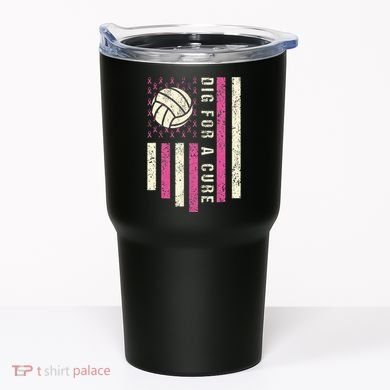 Dig For A Cure Breast Volleyball Tumbler