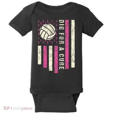 Dig For A Cure Breast Volleyball Baby Bodysuit