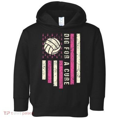 Dig For A Cure Breast Volleyball Toddler Hoodie