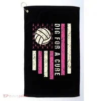 Dig For A Cure Breast Volleyball Golf Towel thumb 0