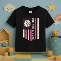 Dig For A Cure Breast Volleyball Toddler T-Shirt thumb 3