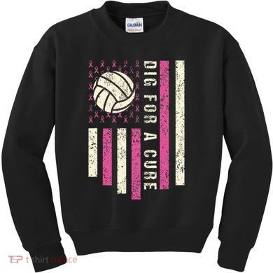 Dig For A Cure Breast Volleyball Kids Sweatshirt