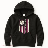 Dig For A Cure Breast Volleyball Kids Hoodie thumb 0