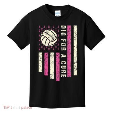 Dig For A Cure Breast Volleyball Kids T-Shirt