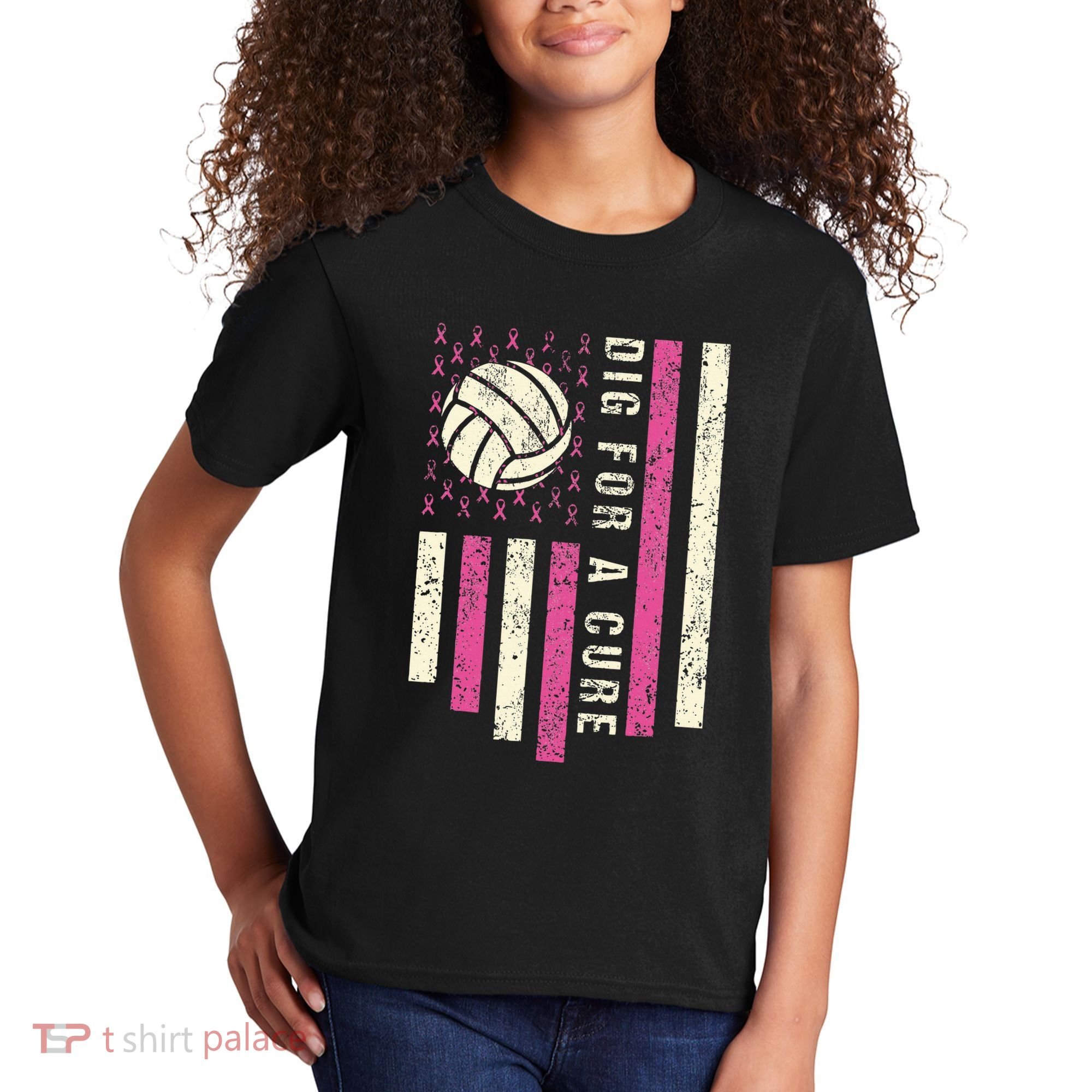 Dig For A Cure Breast Volleyball Kids T-Shirt