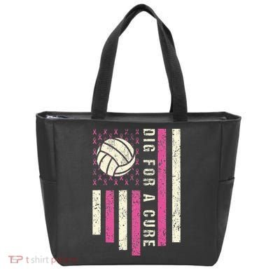 Dig For A Cure Breast Volleyball Tote Bag
