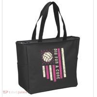 Dig For A Cure Breast Volleyball Tote Bag thumb 2