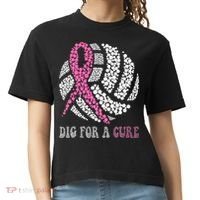 Dig For A Cure Breast Cancer Awareness Volleyball Pink Out Comfort Colors Boxy T-Shirt thumb 0