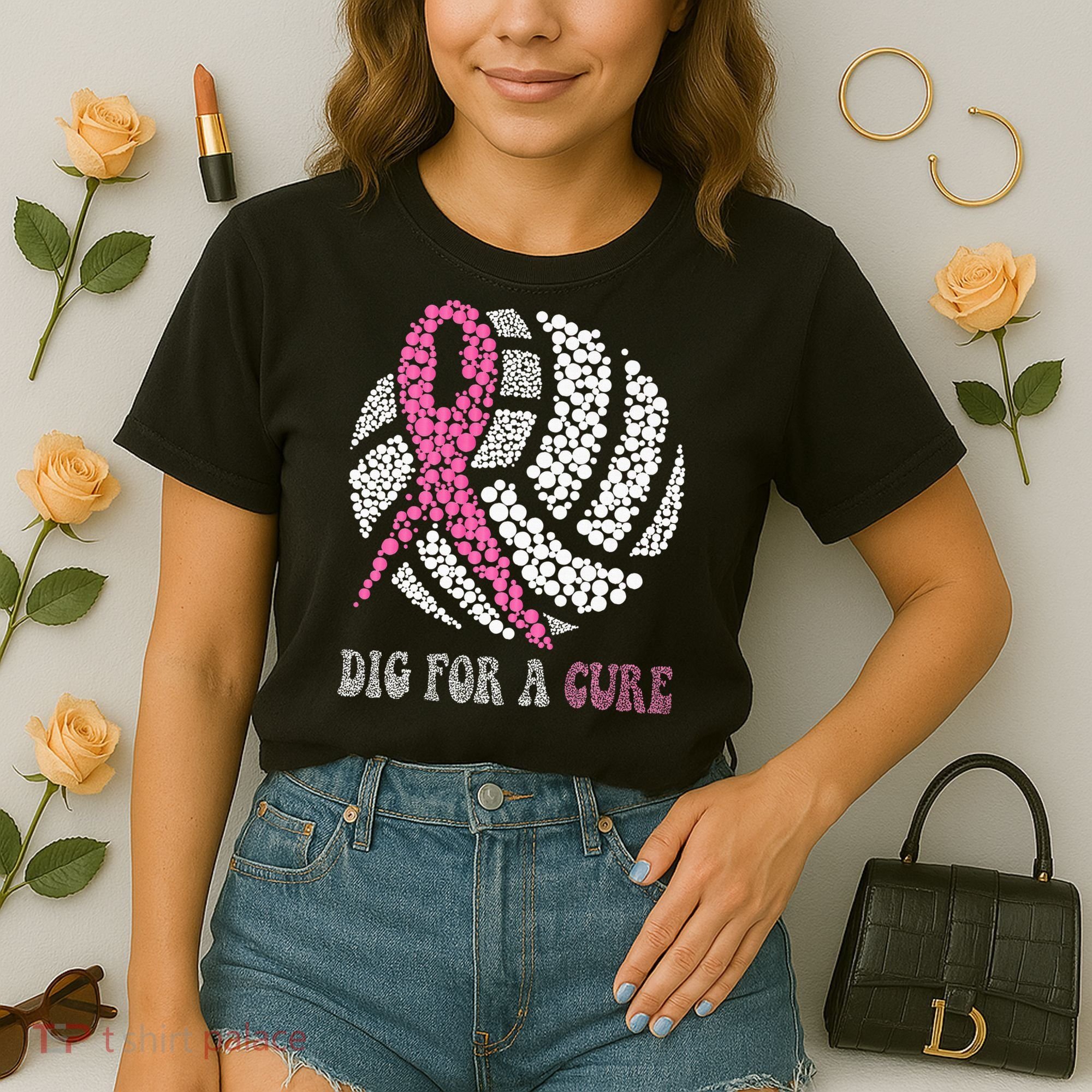 Dig For A Cure Breast Cancer Awareness Volleyball Pink Out Comfort Colors Boxy T-Shirt
