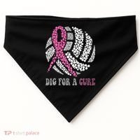 Dig For A Cure Breast Cancer Awareness Volleyball Pink Out USA-Made Doggie Bandana thumb 0
