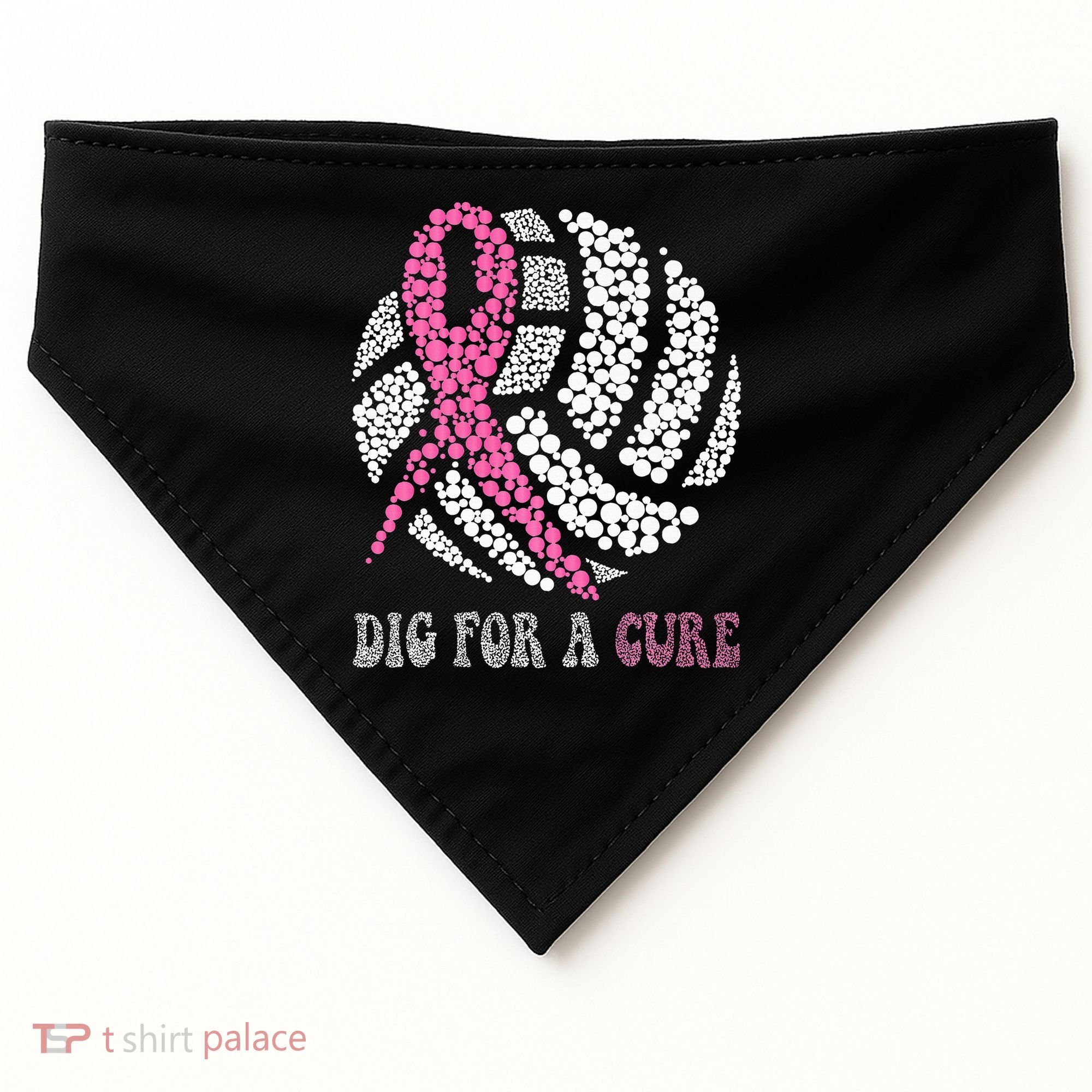 Dig For A Cure Breast Cancer Awareness Volleyball Pink Out USA-Made Doggie Bandana