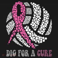 Dig For A Cure Breast Cancer Awareness Volleyball Pink Out USA-Made Doggie Bandana thumb 2