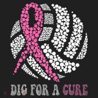 Dig For A Cure Breast Cancer Awareness Volleyball Pink Out Beanie thumb 2