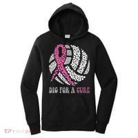 Dig For A Cure Breast Cancer Awareness Volleyball Pink Out Women's Hoodie thumb 0