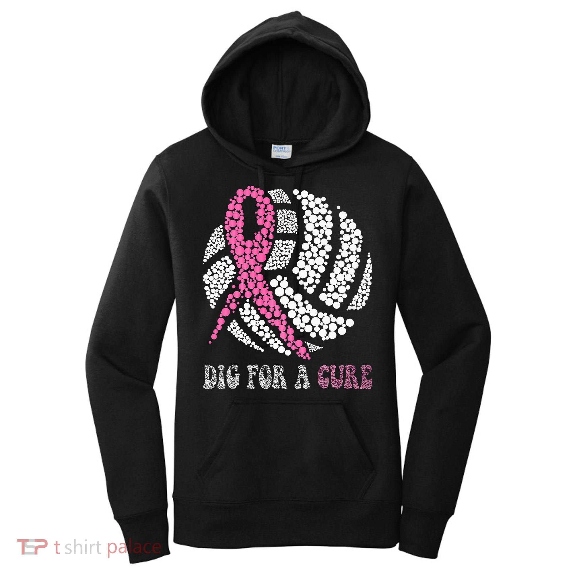 Dig For A Cure Breast Cancer Awareness Volleyball Pink Out Women's Hoodie
