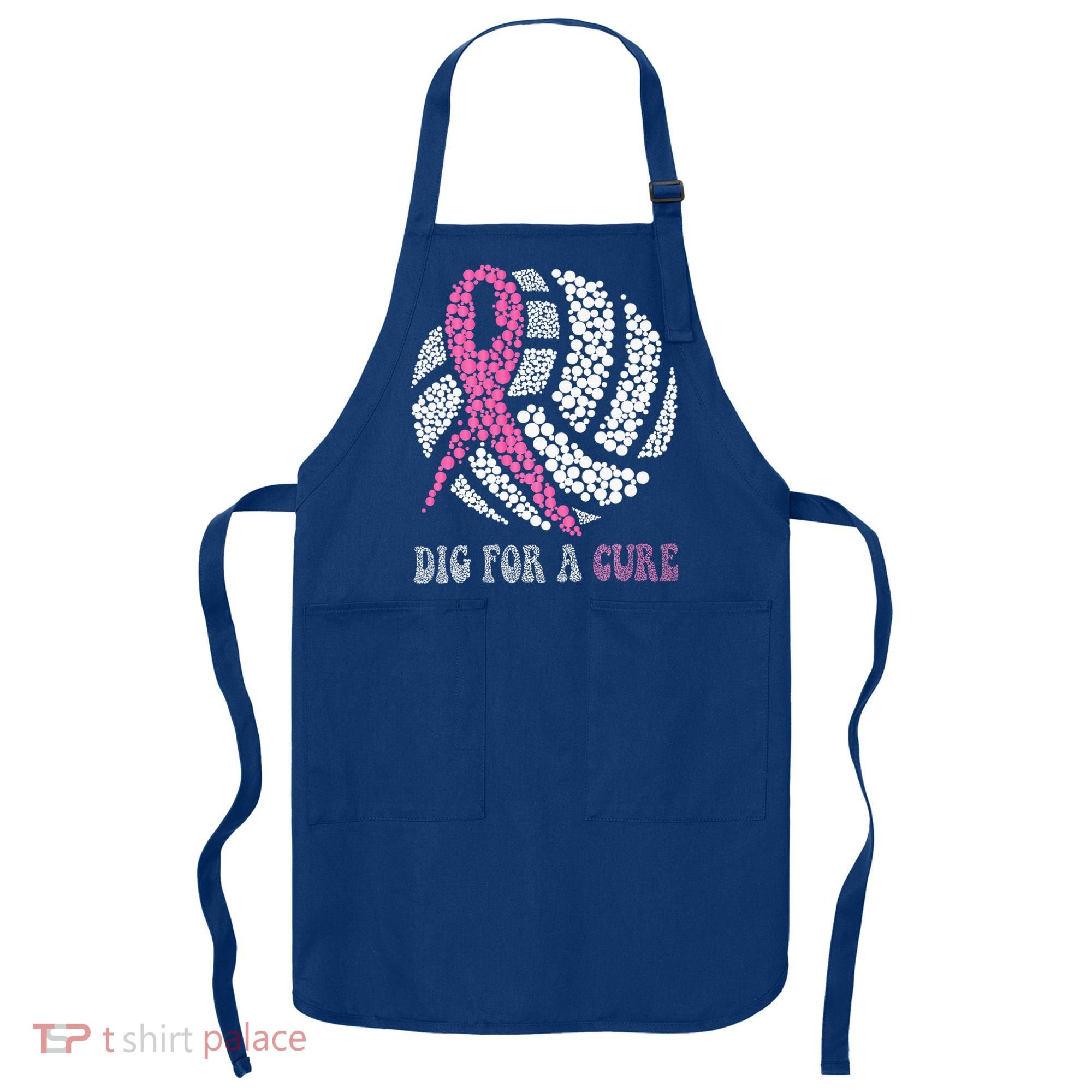 Dig For A Cure Breast Cancer Awareness Volleyball Pink Out Apron