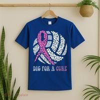 Dig For A Cure Breast Cancer Awareness Volleyball Pink Out T-Shirt thumb 2