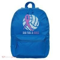 Dig For A Cure Breast Cancer Awareness Volleyball Pink Out 16 in Basic Backpack thumb 0