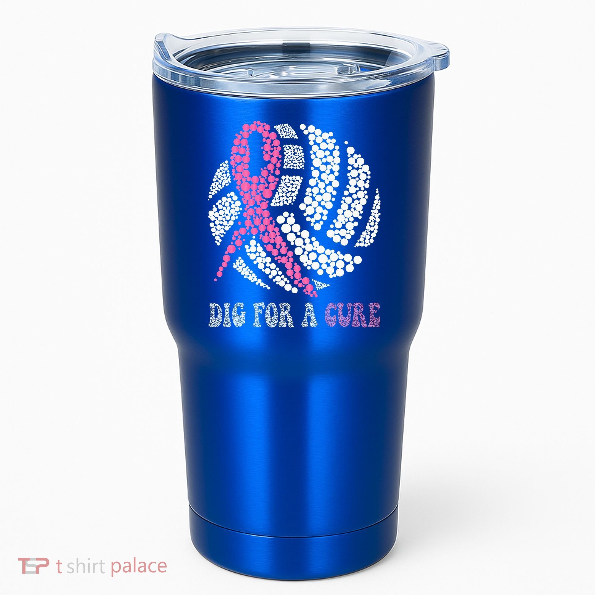 Dig For A Cure Breast Cancer Awareness Volleyball Pink Out Tumbler