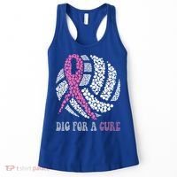 Dig For A Cure Breast Cancer Awareness Volleyball Pink Out Women's Tank Top thumb 0