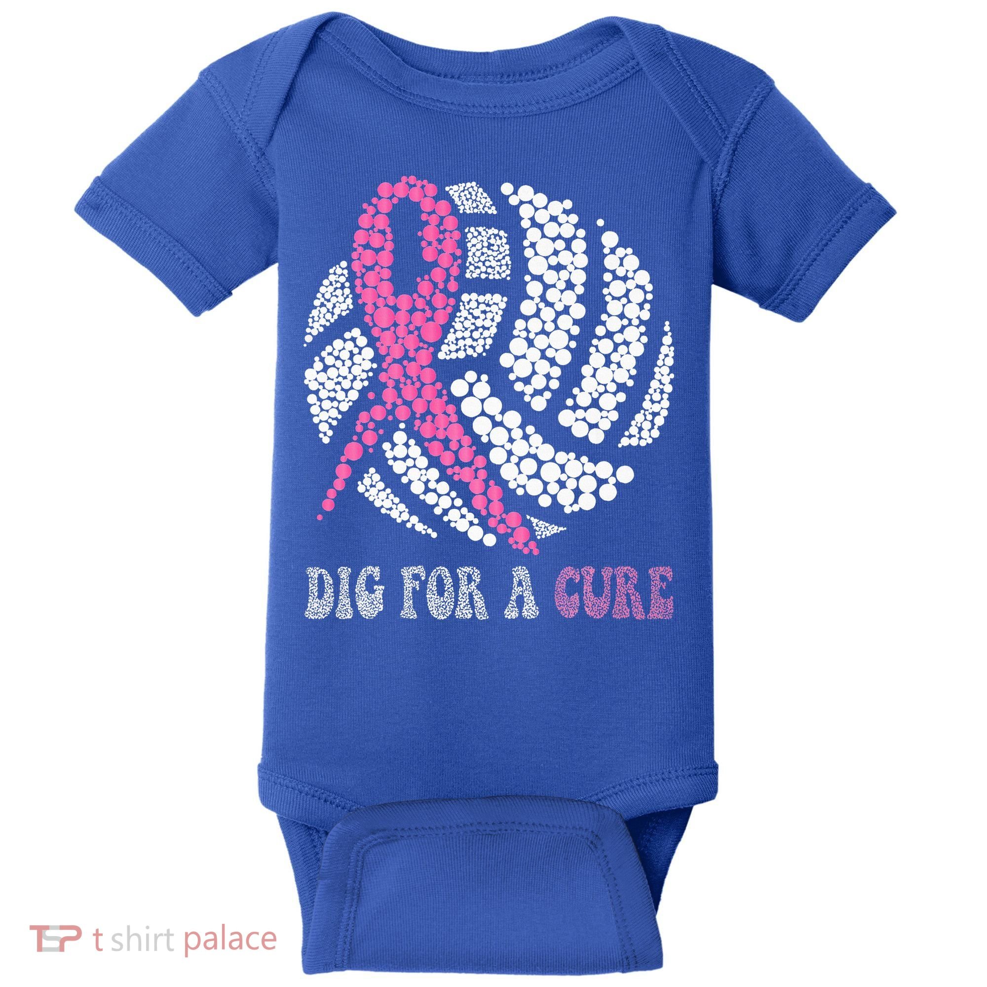 Dig For A Cure Breast Cancer Awareness Volleyball Pink Out Baby Bodysuit