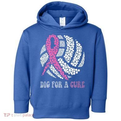 Dig For A Cure Breast Cancer Awareness Volleyball Pink Out Toddler Hoodie