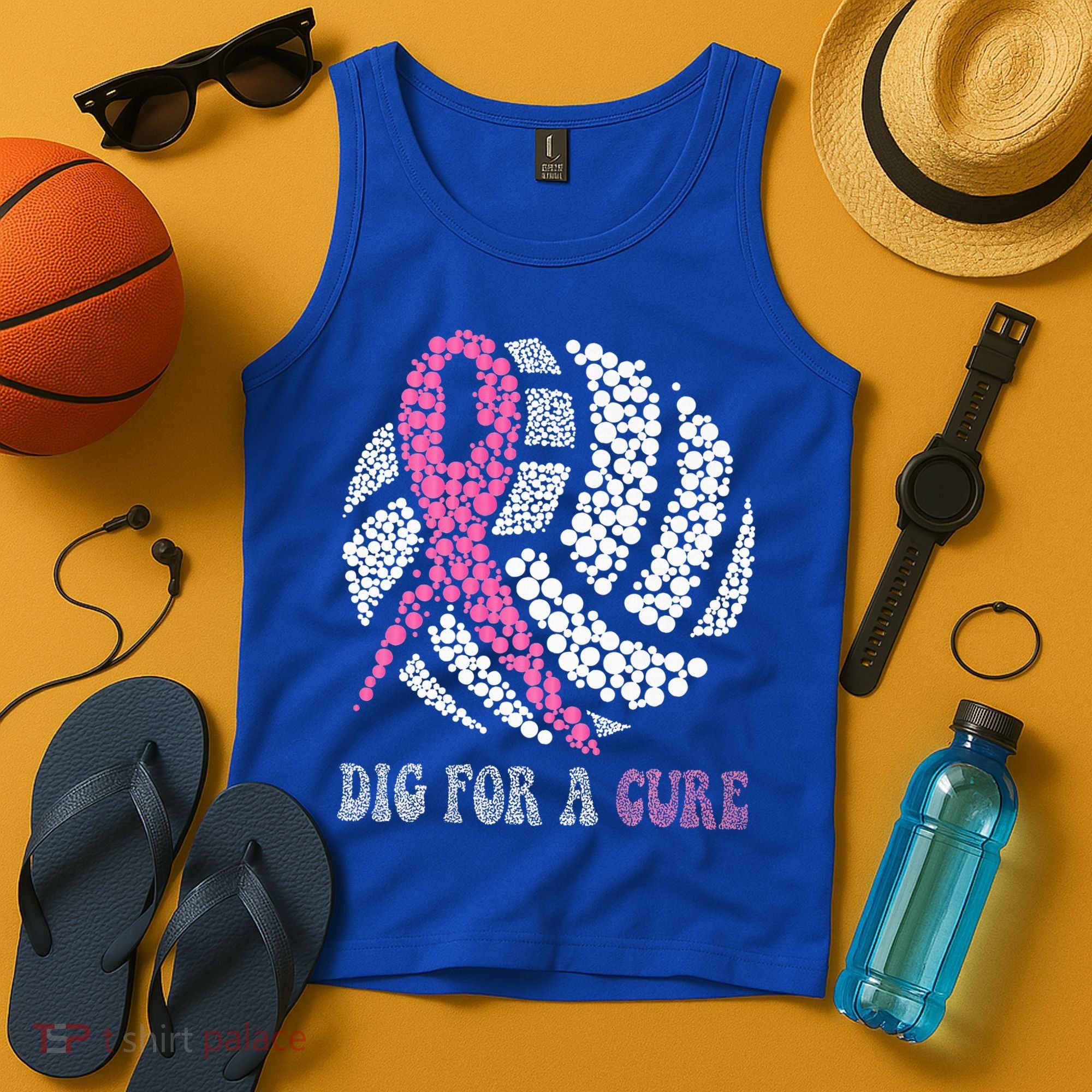 Dig For A Cure Breast Cancer Awareness Volleyball Pink Out Tank Top
